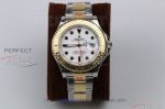 Perfect Replica GM Factory Rolex Yacht-Master 904L Gold Case White Face 40mm Men's Watch